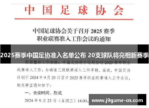 2025赛季中国足协准入名单公布 20支球队将亮相新赛季